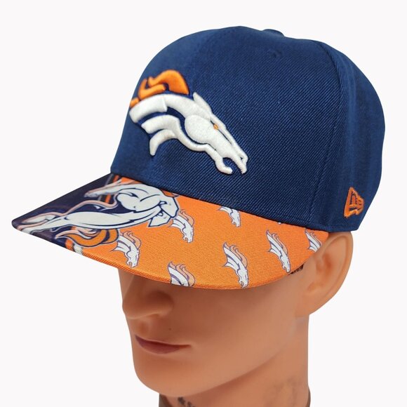 Denver Broncos New Era 9Fifty Snapback Hat Vintage NFL Collection Navy & Orange